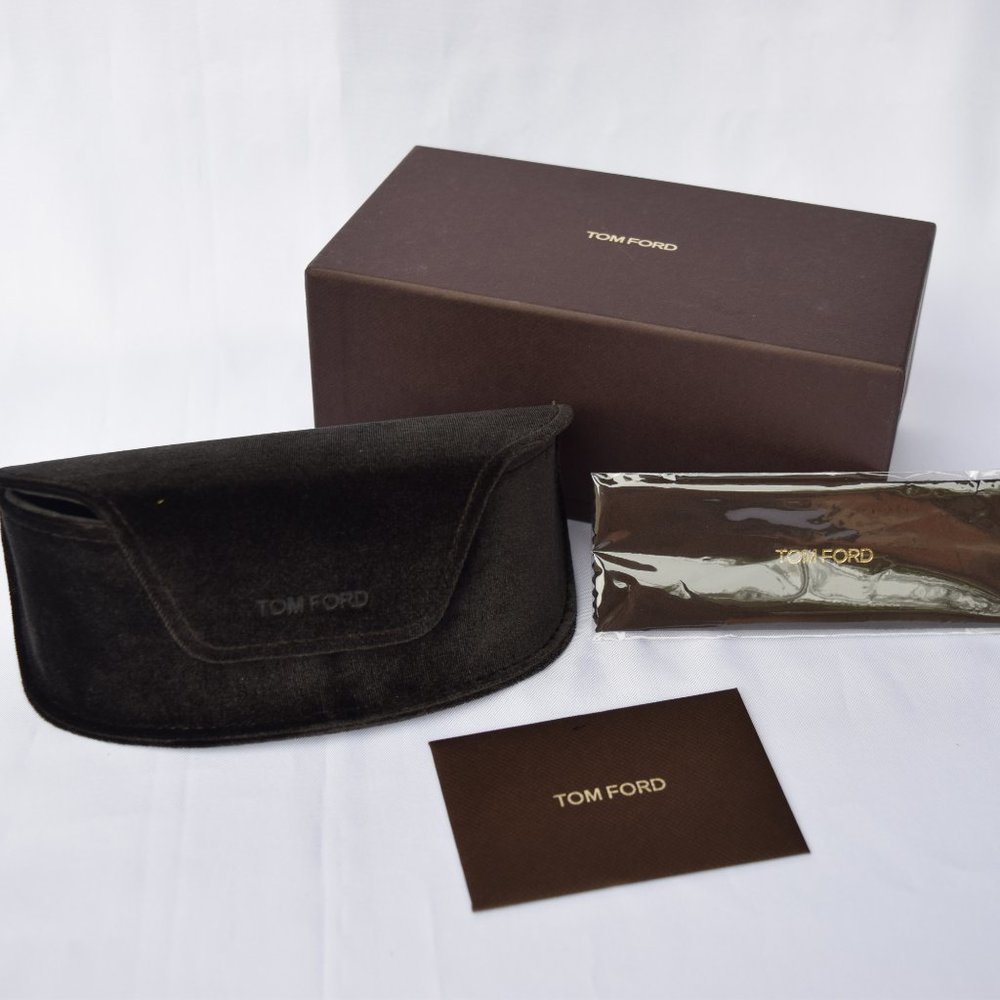 Tom Ford Sunglasses Case Set, Large Brown Velvet, Boxed, Brown Cloth, Auth Card